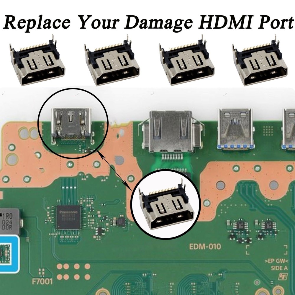 4 Pcs Replacement HDMI Port for PlayStation 5 Display Socket Interface