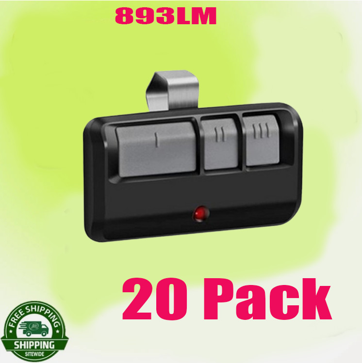 20PACK 893MAX 3 Button For LiftMaster Visor Remote Control Garage Door Opener