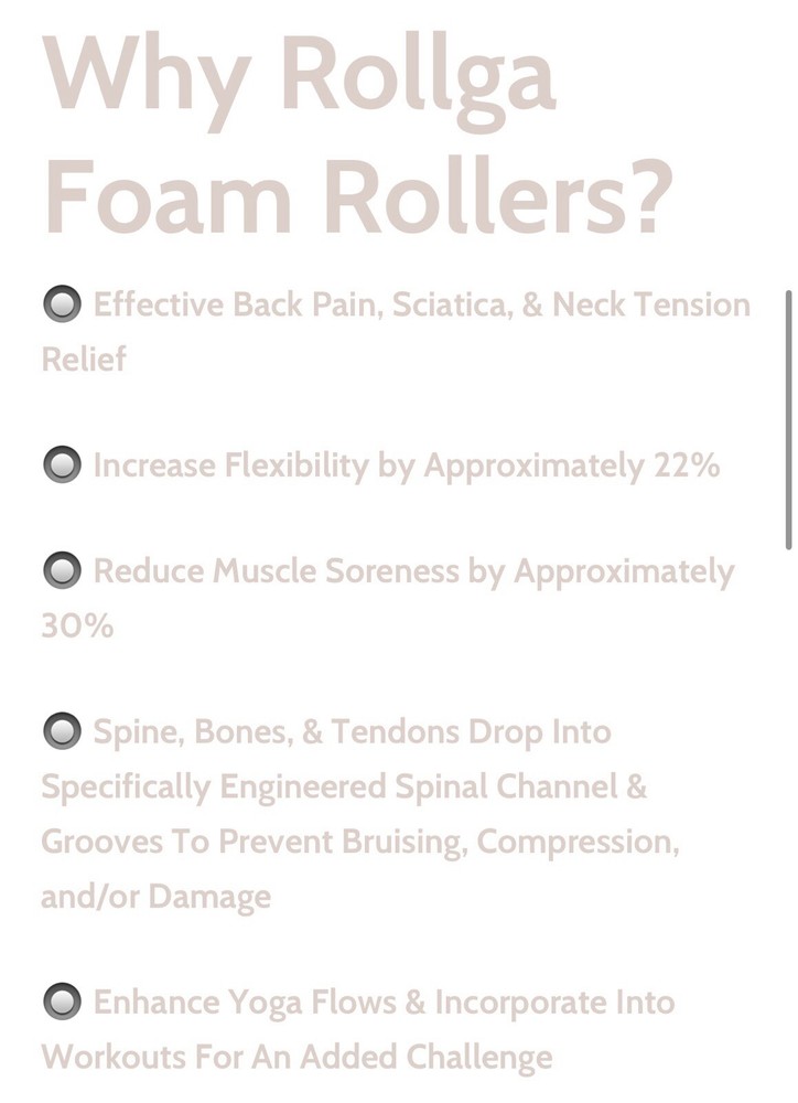 Rollga Lite Soft Density White Foam Roller
