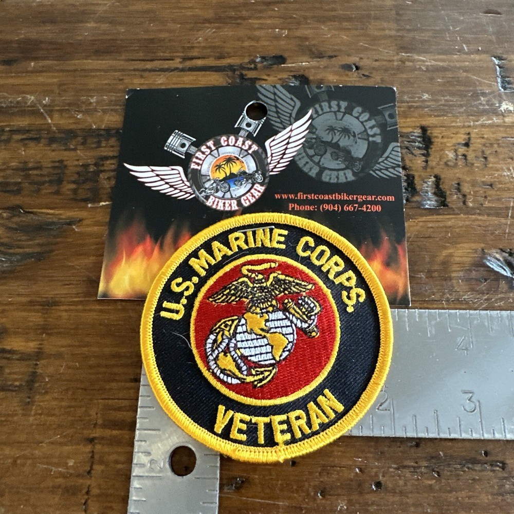 U.S. Marine Corps Veteran 3” Patch Red Background