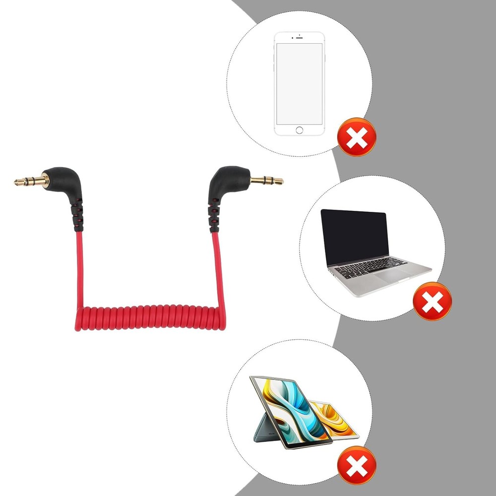 2pcs 3.5mm Microphone Cable, Camera Audio Cable TRS Coiled Dual Patch...