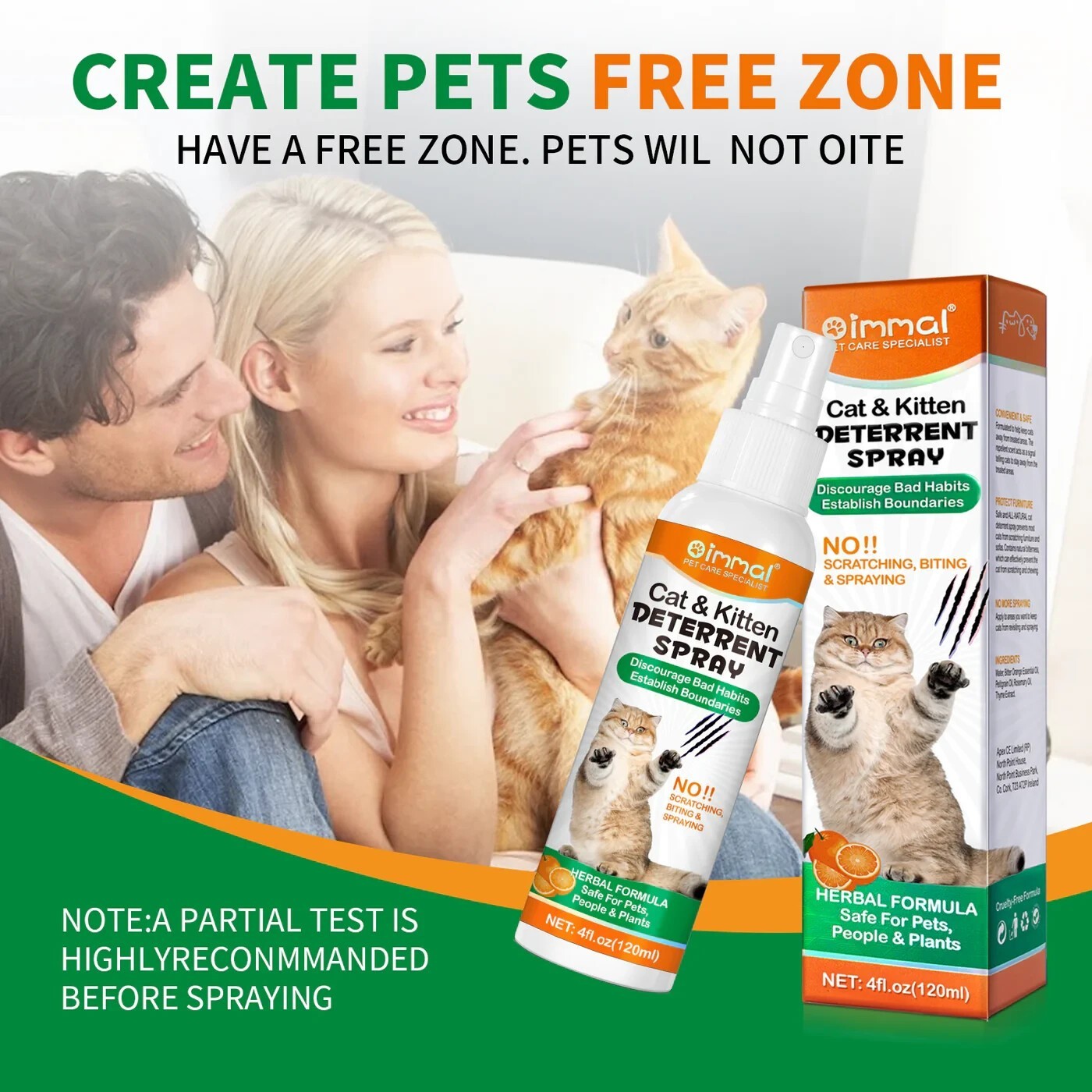 2-in-1 Cat & Kitten Training Aid | Cat Deterrent Spray for In/Outdoor 120 ML