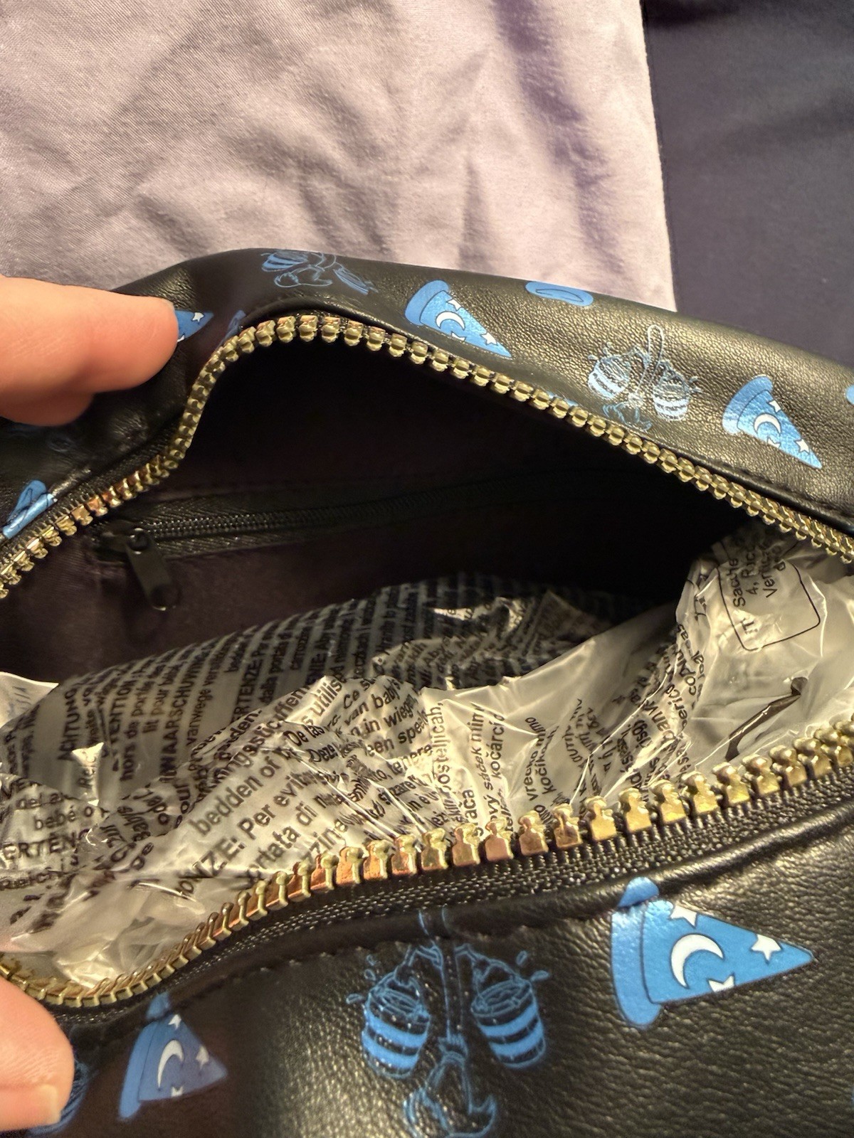 Disney Primark Embroidered Fantasia Sorcerer Mickey Mouse Crossbody Bag-NWT