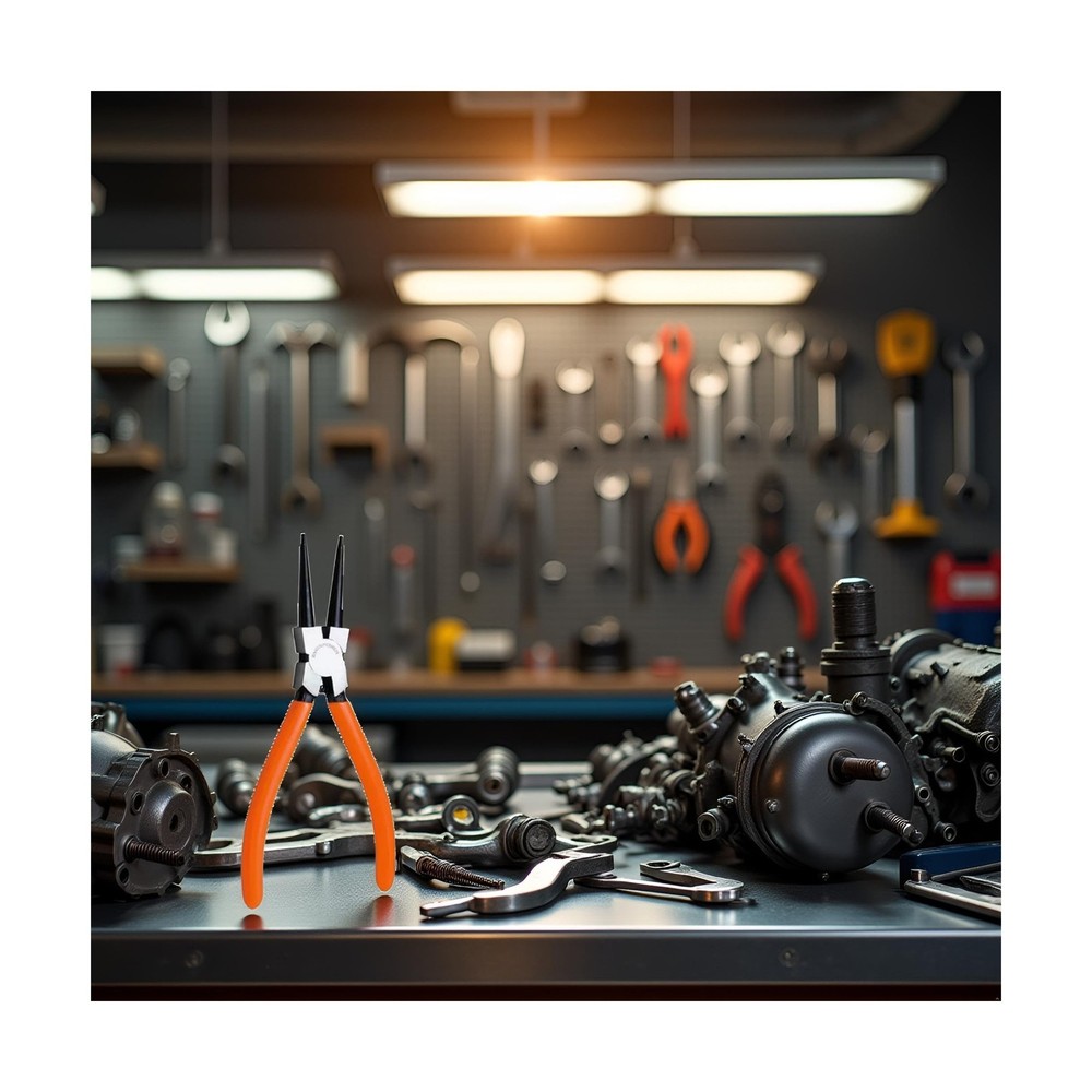 Orange Red Heavy Duty 7" EXTRA LONG External Straight Retaining Ring Clip Cir...