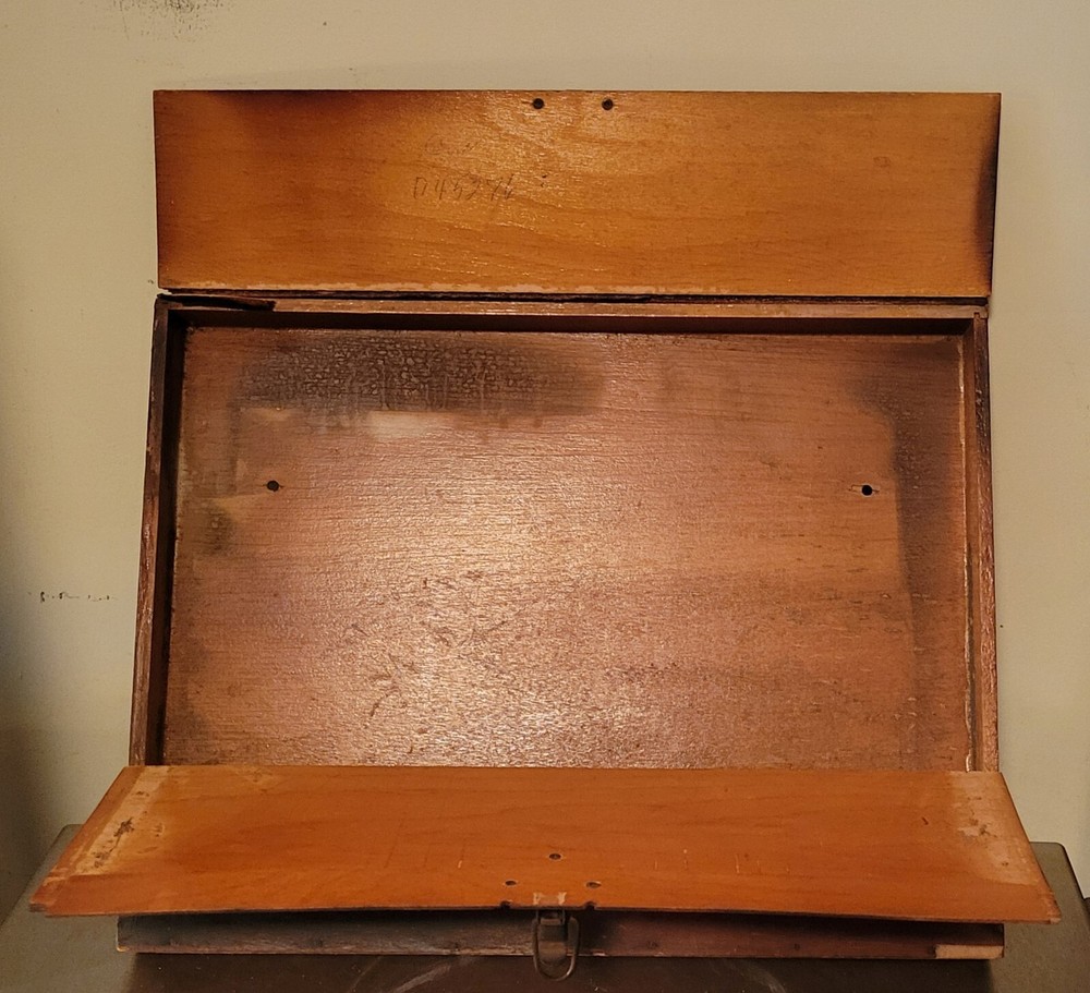 Antique Wood Map Case /w-Latch