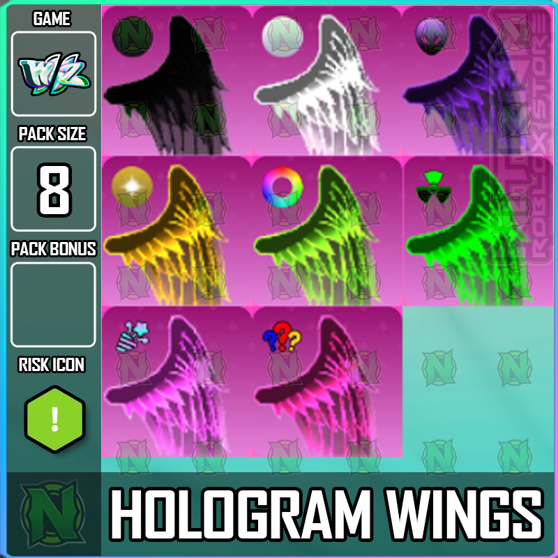 World Zero WZ - 8 PACK - HOLOGRAM WINGS