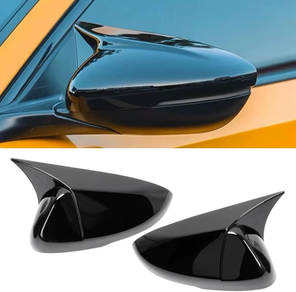 FOR 2018-2022 ACCORD M STYLE GLOSS BLACK SIDE MIRROR COVER CAP OVERLAY W/O LIGHT