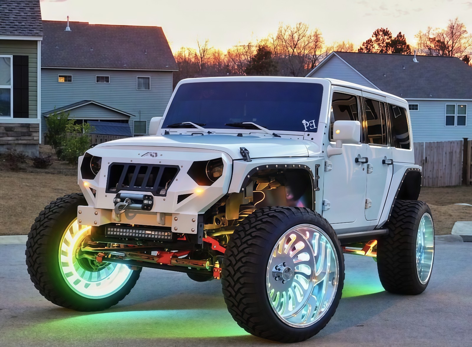 17.5" 5ROWs Brightest RGB CHASING Flow for Car Truck LED Wheel Rim Ring Lights