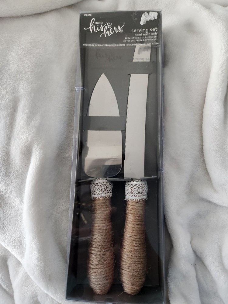 Original Box, Studio His & Hers Wedding Serving Set, Cake Knife w/Server
