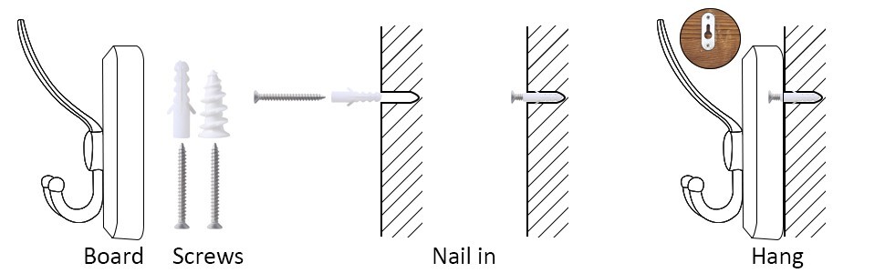 Rustic Coat Rack with 5 Hooks - Black Wall Mounted 24" Coat Rack - Solid Pine...