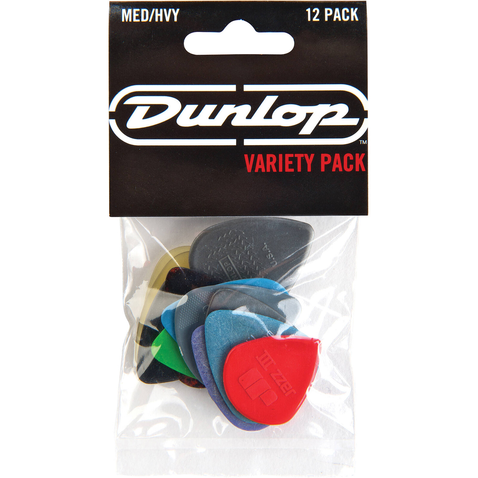 Dunlop PVP102 Guitar Pick Variety Pack, Medium/Heavy, 12-Pack