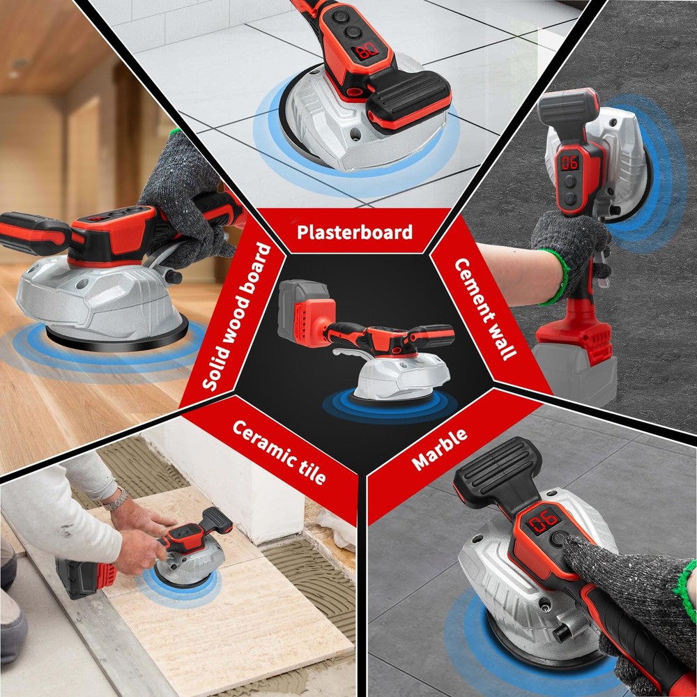 Cordless Tile Vibration Leveling Machine,for Milwaukee 18V Max Red