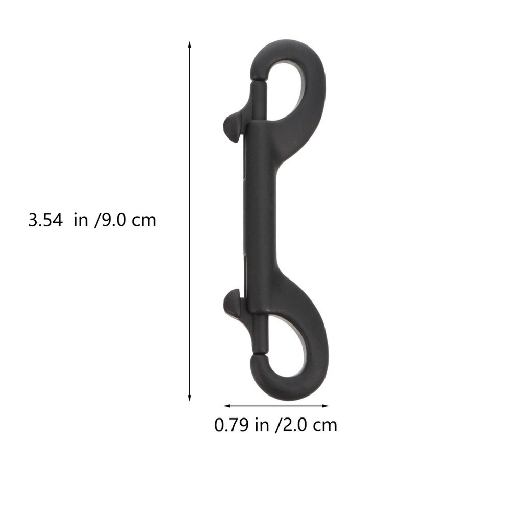2 Pcs Double Clip Double-headed Hook Diving Ended Bolt Snap Hooks