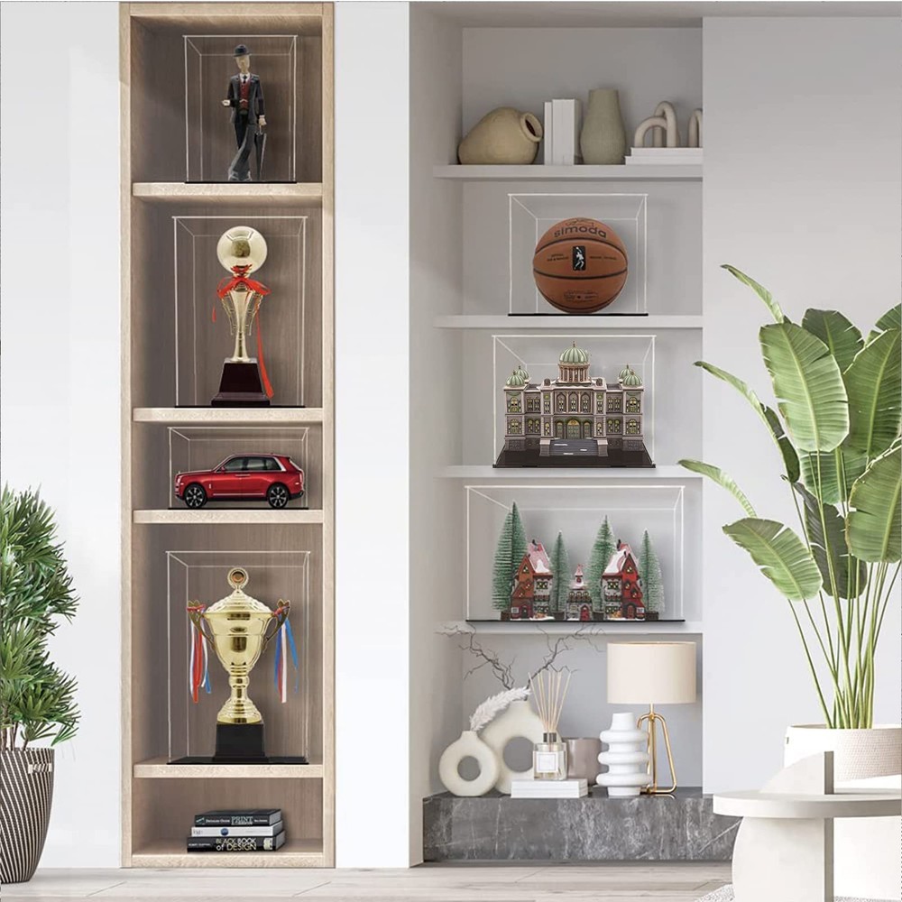 Self-Assembly Acrylic Display Case,Deluxe Dustproof Showcase,Cube Countertop ...