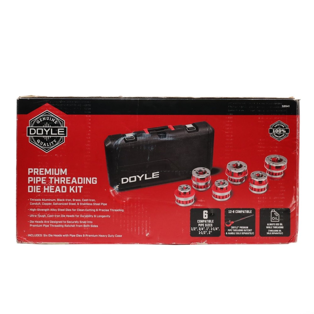 DOYLE 58941 6-Piece Premium Pipe Threading Die Head Kit