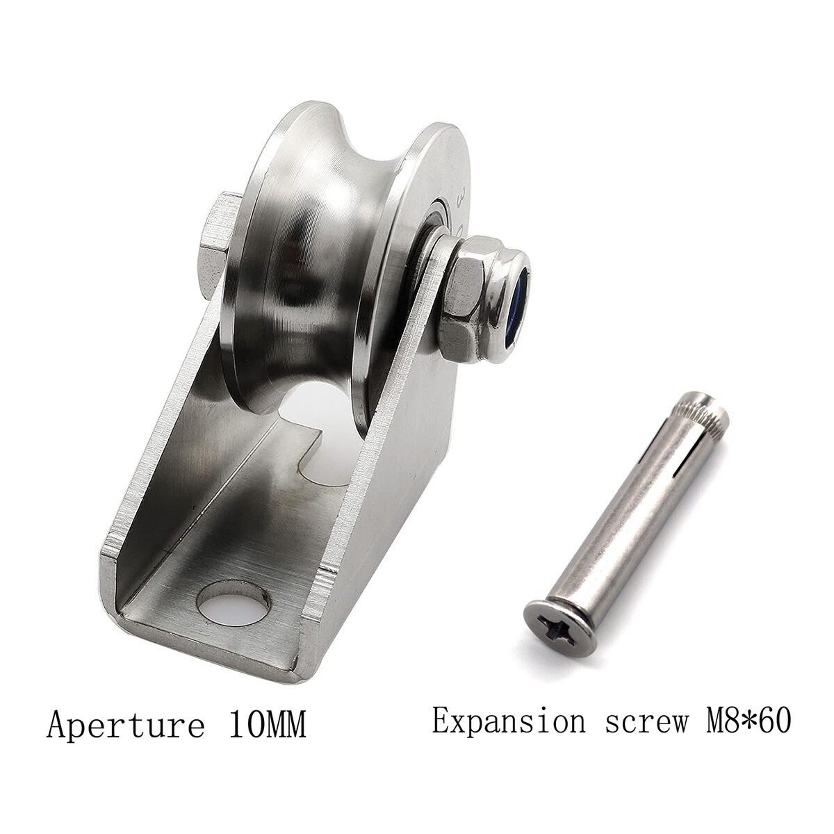 1Screw U Groove Wire Pulley Rope Pulley Stainless Steel Roller Rope Cable Silent