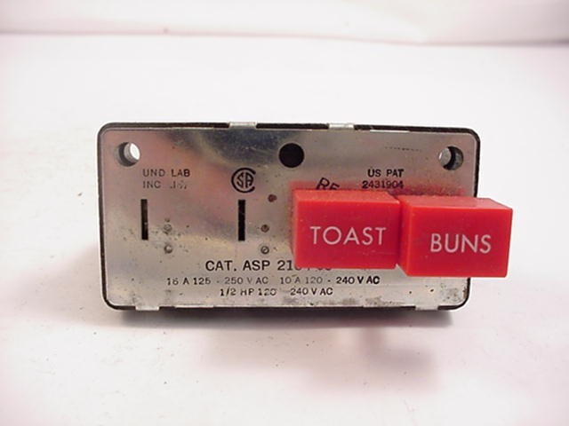 Wells Toaster Control Switch ASP 2104-05 TOAST-BUNS  Ships Same Day