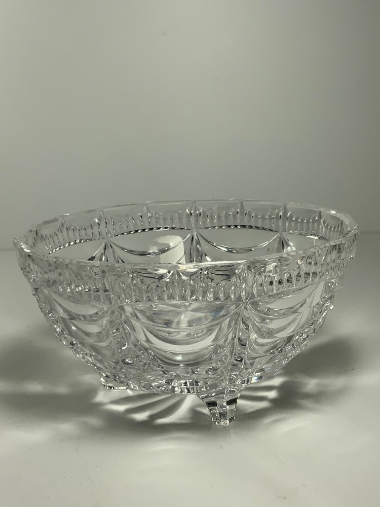 Vintage Cut Crystal Drape Pattern Candy Dish & Lid 8 in.