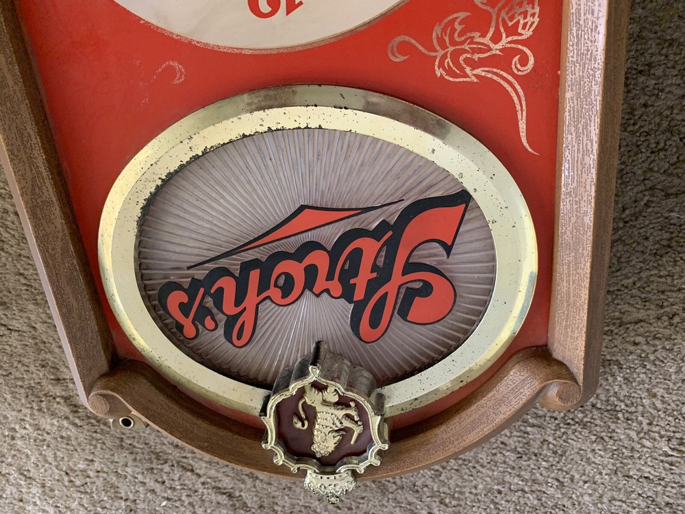 VINTAGE STROH'S ELECTRIC LIGHTED WALL CLOCK,