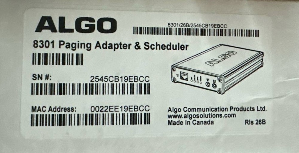Algo 8301 IP Paging Adapter & Scheduler PoE SIP Interface New