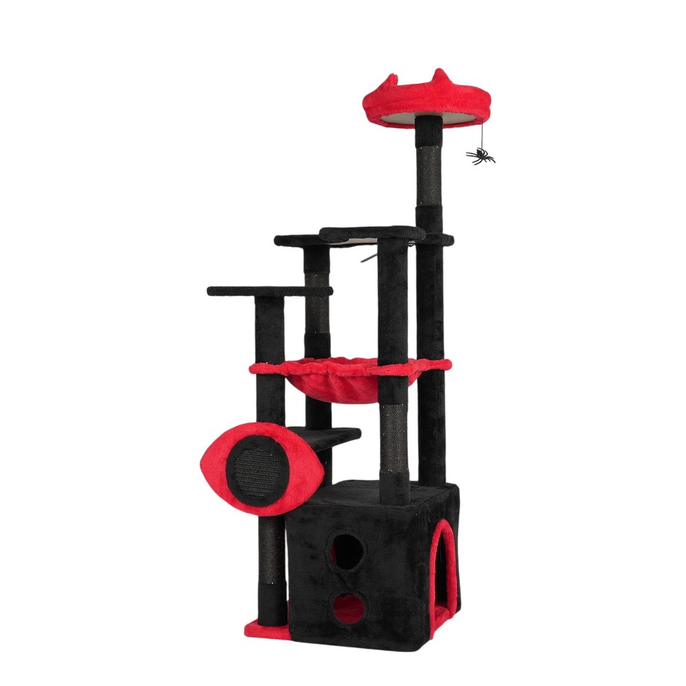 53" Large Cat Tree Gothic Cat Tower with Padded Perch Scratching Post