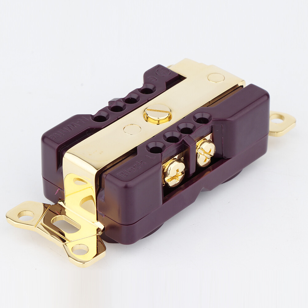 Pure Copper US AC Hi-end Power Receptacles Wall Duplex Distributor Socket Outlet
