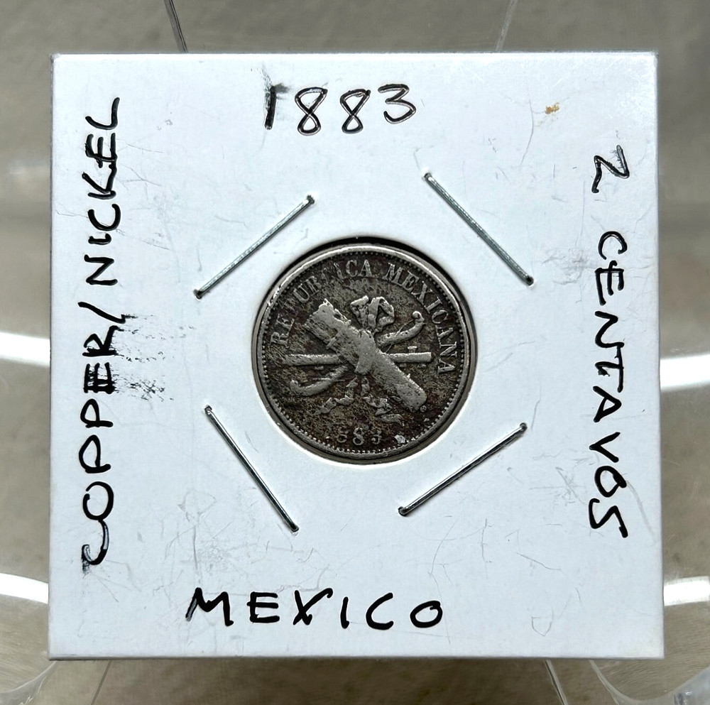 1883 Mexico 2 Centavos Coin Circulated
