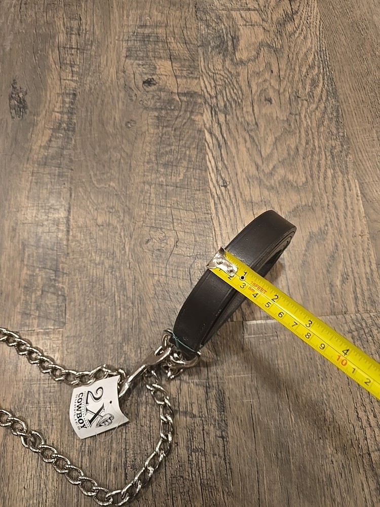 horse leather lead with chain