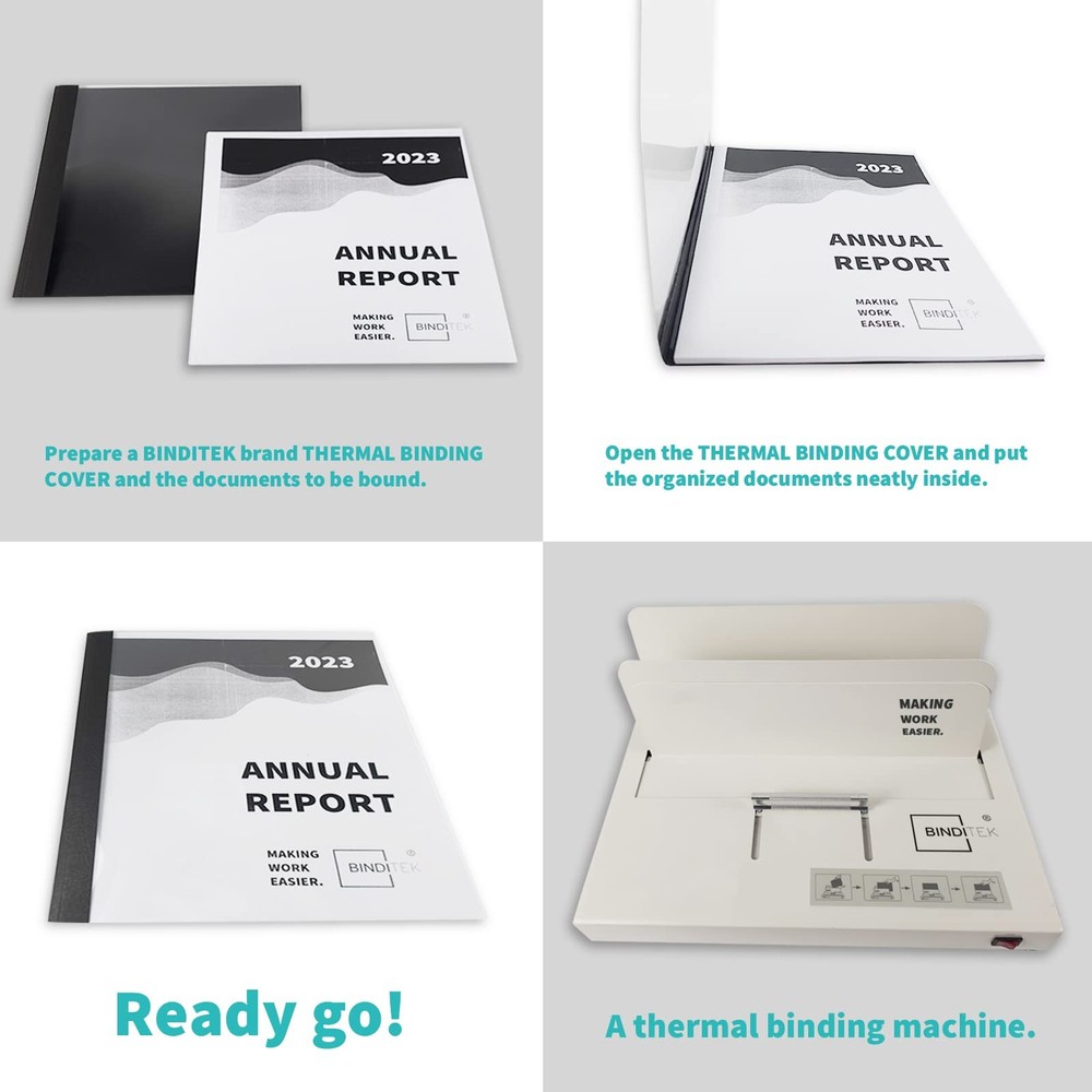 Binditek 20 Pack Thermal Binding Presentation Covers, 1/16 15-Sheet-Capacity