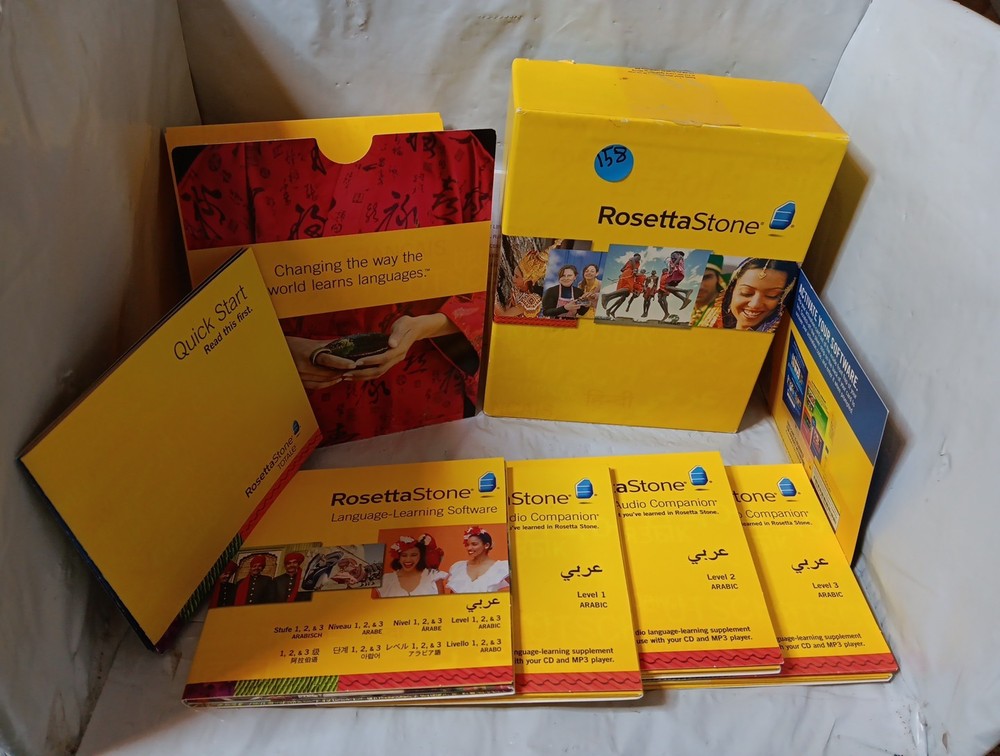Rosetta Stone Arabic Language Learning Software CDs Set Includes Level 1, 2, 3