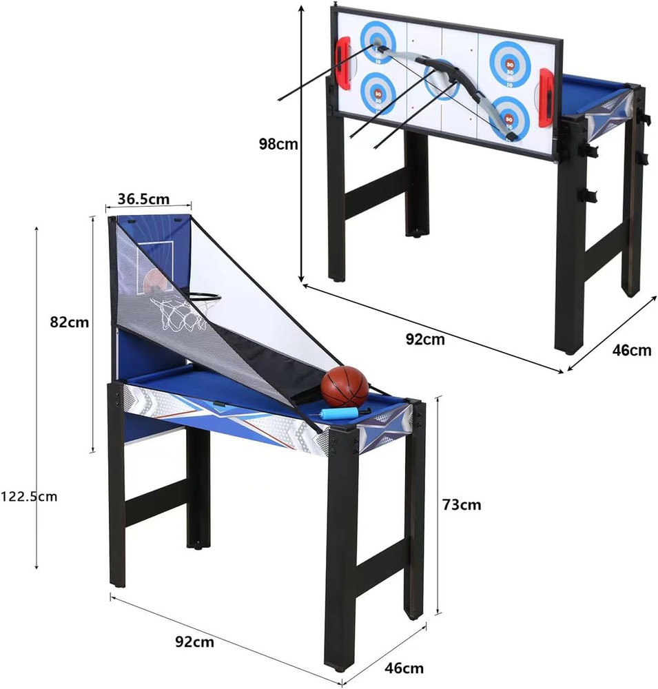 5-In-1 Multi Game Combination Table Set Table Tennis Table, Pool Table, Archery,