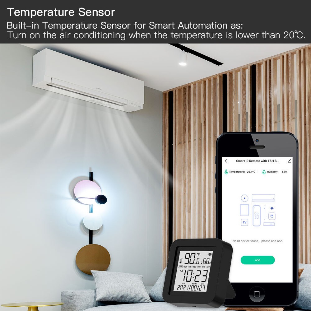 MOES WiFi IR Universal Smart Remote Control With Temperature Humidity Sensor APP