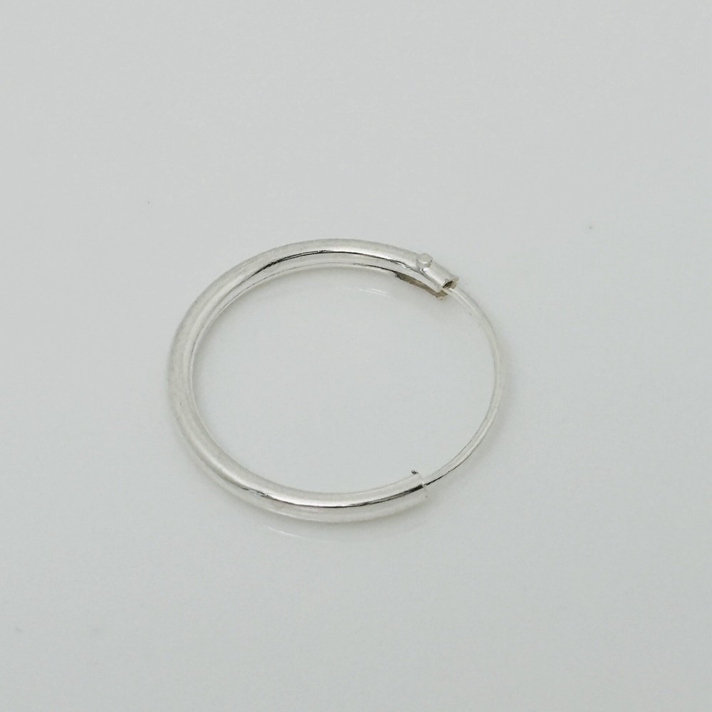 Endless Hoop Earring Wire Sleeper Thin Hinged Earring Small 14mm Sterling Silver