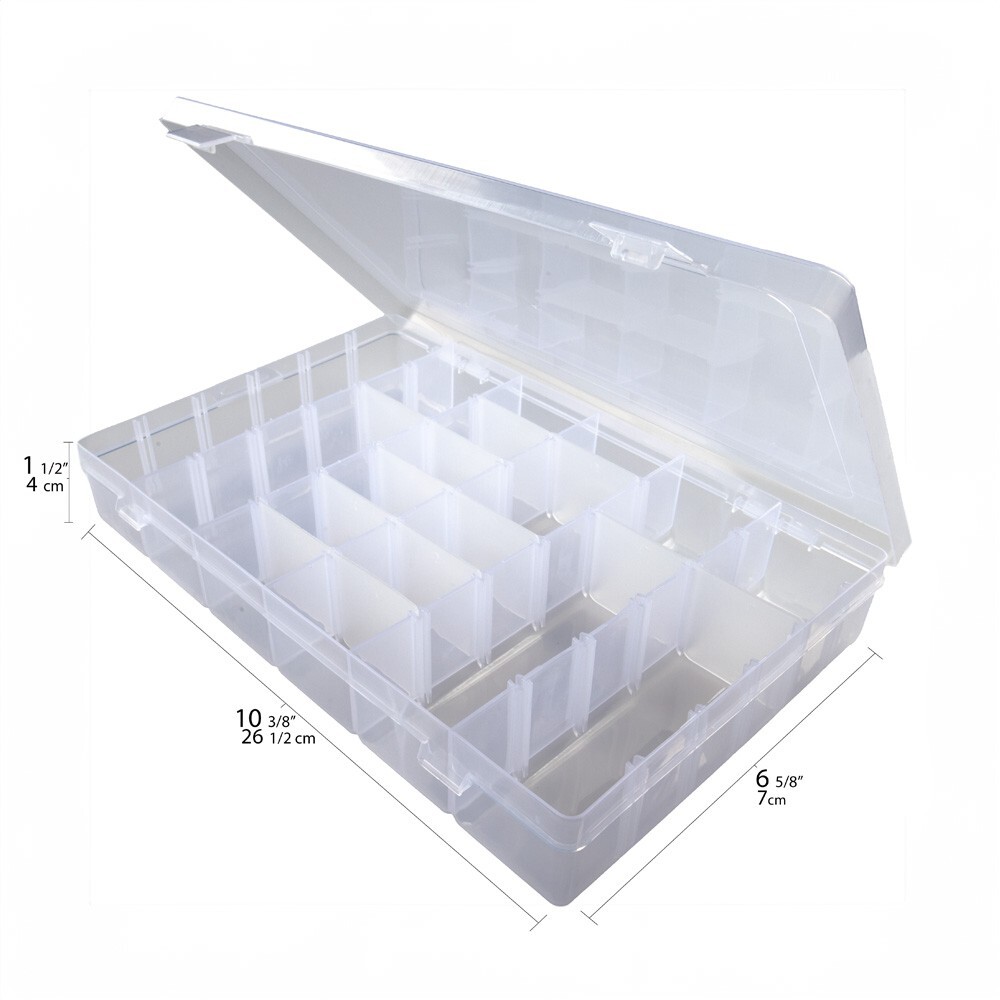 Craft County Embroidery Floss & Thread Organizer Box - Clear White Plastic