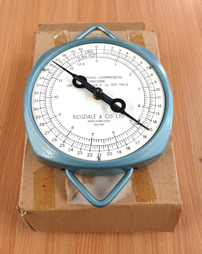 Ridsdale & Co Sand Testing Compression Machine Scale 40lb Foundry Tool New. Blue