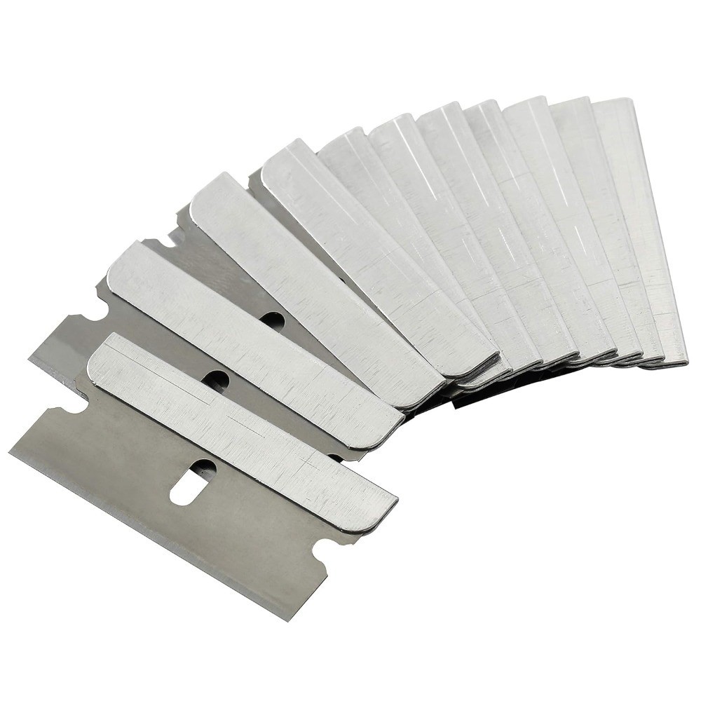 Flat Scraper Single Edge Blades 50 Pack for Paint Window Glass Cleaning
