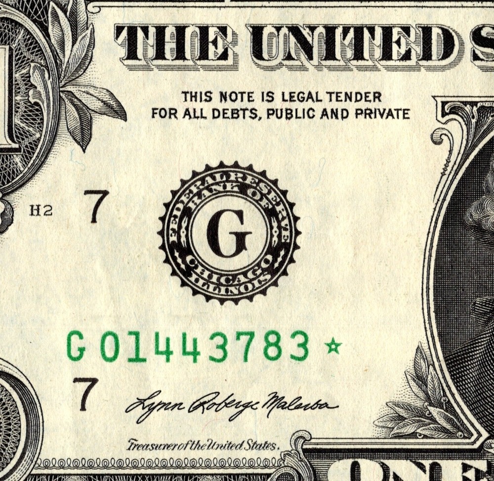 2021 G Star note 1 dollar bill Regular Run