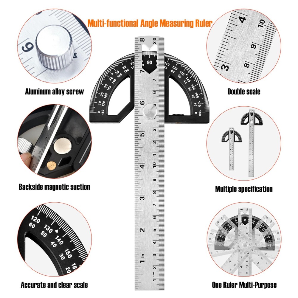 Protractors Angle Ruler Angle Finder Ruler Machinist Protractor Angle Measuri...