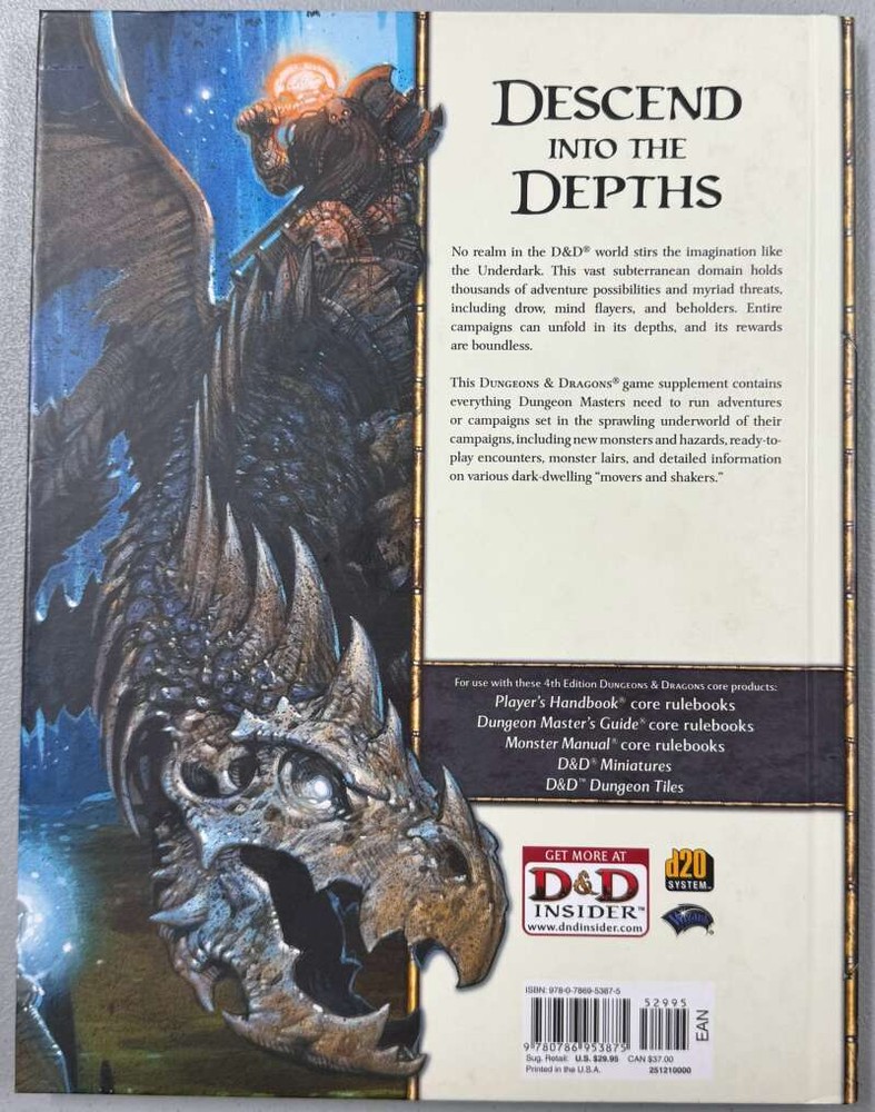 Dungeons & Dragons: Underdark Game Supplement 4e HC