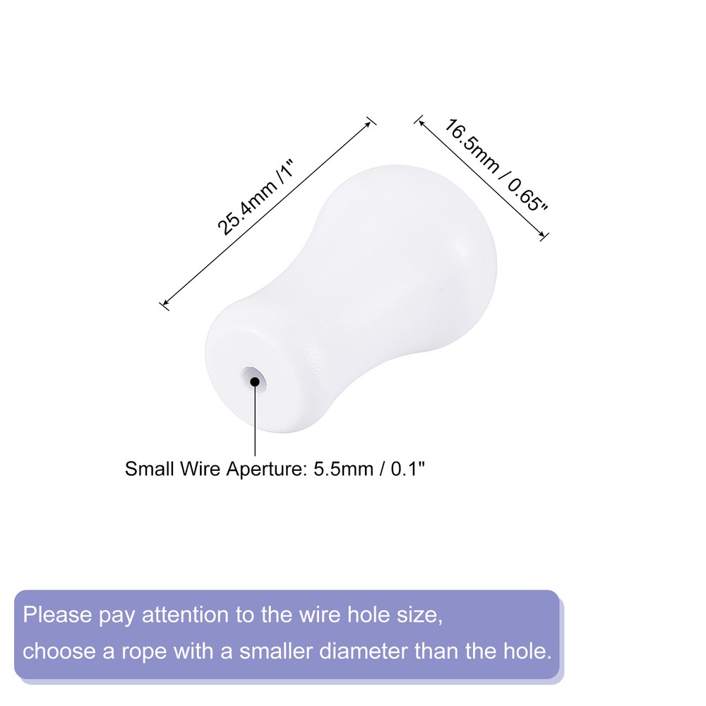 4Pcs Cord Knobs, 25.4mm Window Blind Tassels Plastic Pull Cord, White