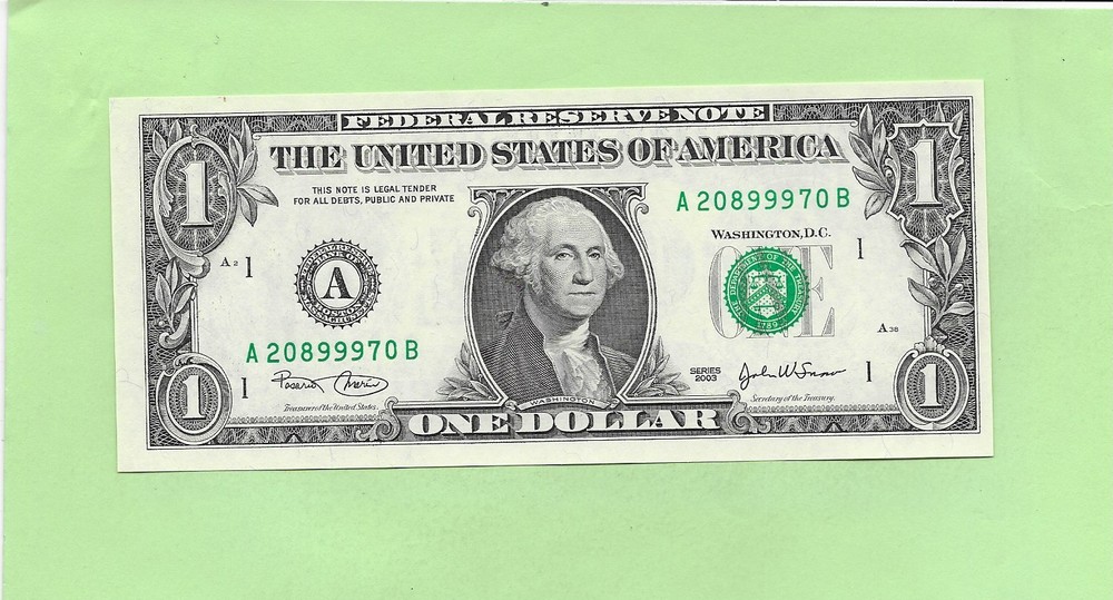 2003 ..UNCIRC $1  A 2089 9970 B  .... 2003 $1  A-B     NICE NOTE        FRN