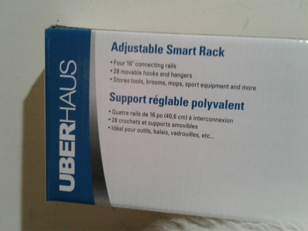 New Smart Rack Adjustable Storage System, 64-Inch 28 movable hooks and hangers