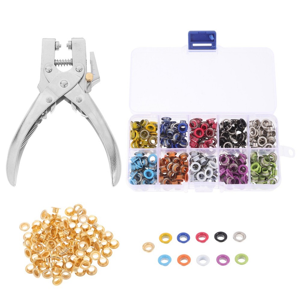 Grommet Tool Kit Handheld Hole Punch Plier Eyelet Setting Pliers