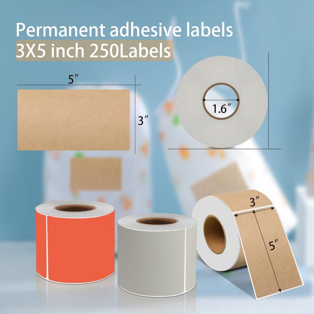 PARLAIM 3 X 5 Inch Rectangle Adhesive Color Coding Stickers,Kraft Rectangle L...