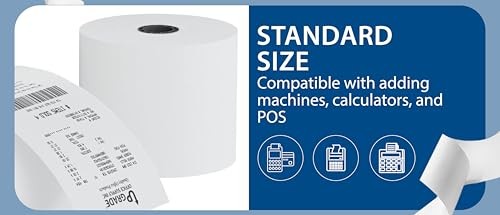 Upgrade Adding Machine Tape, 2/4 x50 ft2 Pack, Made in USA 1