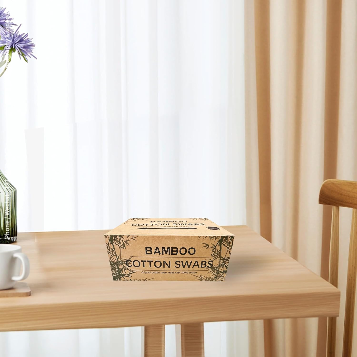 1200pcs Double Pointed Cotton Swabs Bamboo Precision Makeup Cleaning Tips