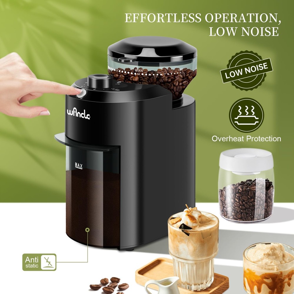Burr Coffee Grinder - Adjustable with 28 Precise Grind Settings for 12 Cups -...