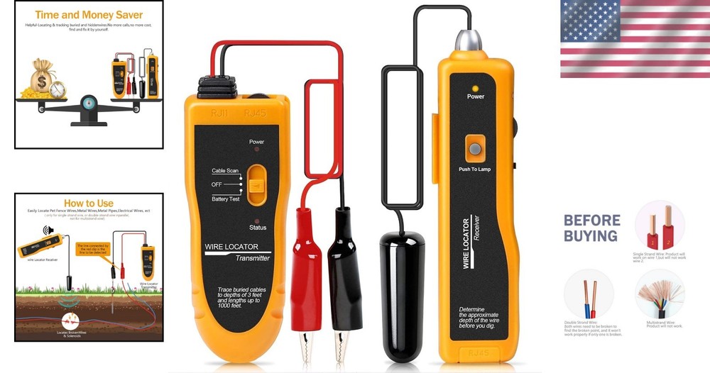 Underground Cable Locator & Wire Tracer - Efficient DIY Cable Testing Solution