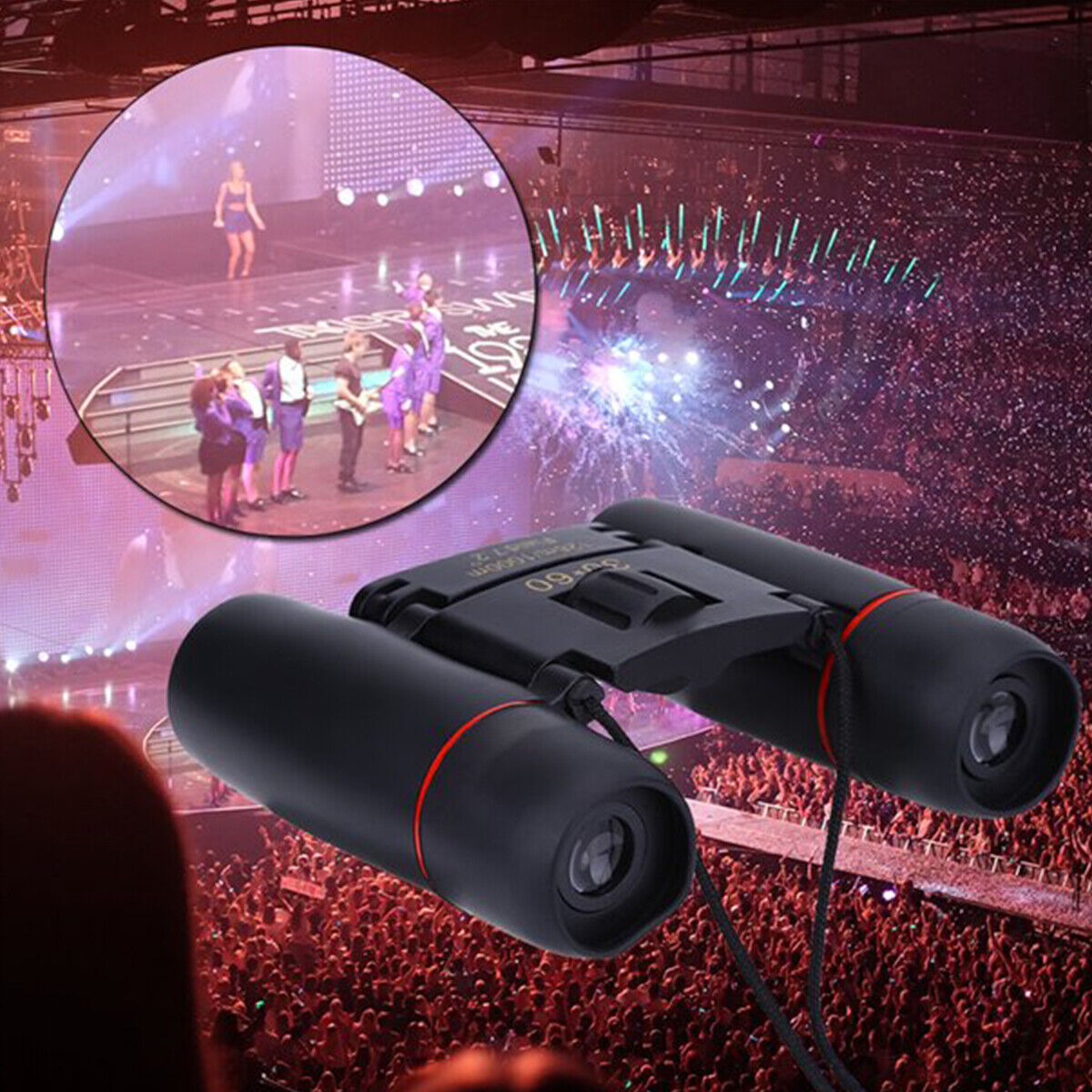 Mini Binoculars Telescope 30X60 Zoom Day Night Vision Foldable Travel Hunting US