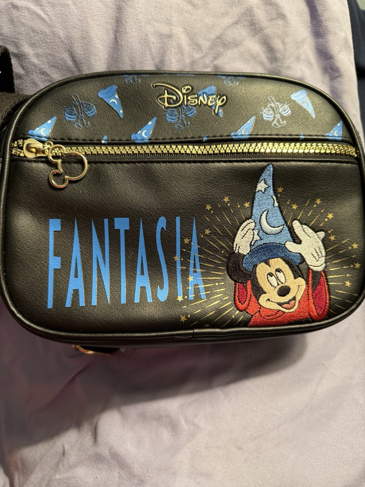 Disney Primark Embroidered Fantasia Sorcerer Mickey Mouse Crossbody Bag-NWT